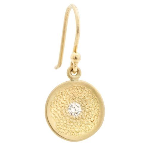 Single Diamond 'Stardust' Earrings - 18K Yellow Gold