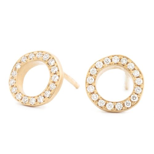 Open 'Lilydust' Diamond Stud Earrings - 18K Yellow Gold