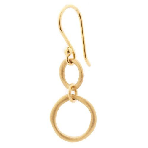Double Gold Ring Earrings (14kw) - 18K Yellow Gold