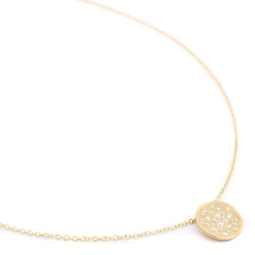 'Stardust' Pendant & Cable Chain - 18K Yellow Gold