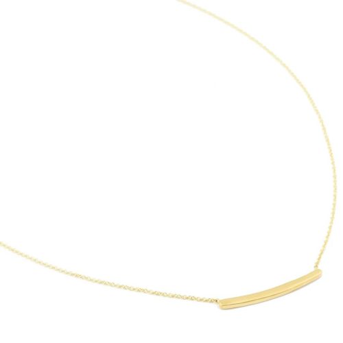 Simple Bar Stick Necklace - 18K Yellow Gold