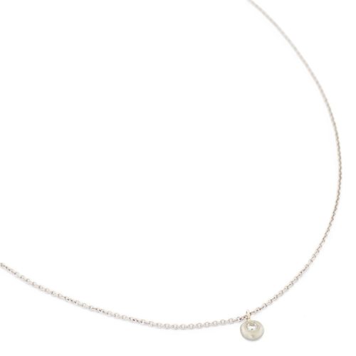 Diamond Gold Button Stardust Necklace - 18K Yellow Gold