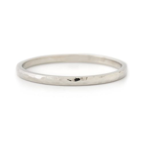Rounded Hammered Top Band - 18K Yellow Gold