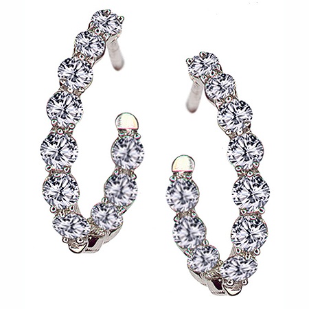 Gumuchian Petite Platinum Diamond New Moon Earrings