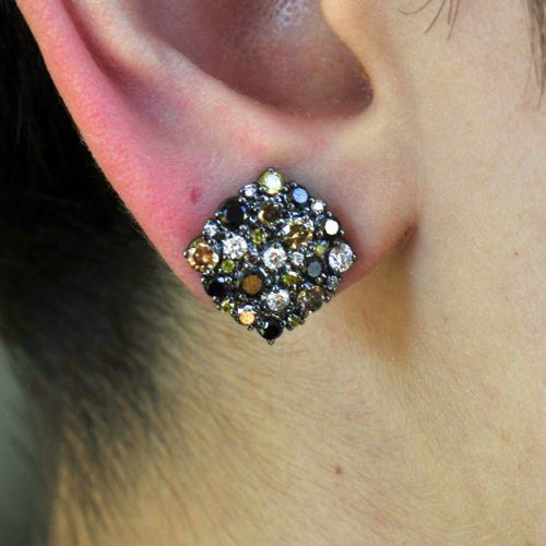 Black Rhodium Confetti Earrings
