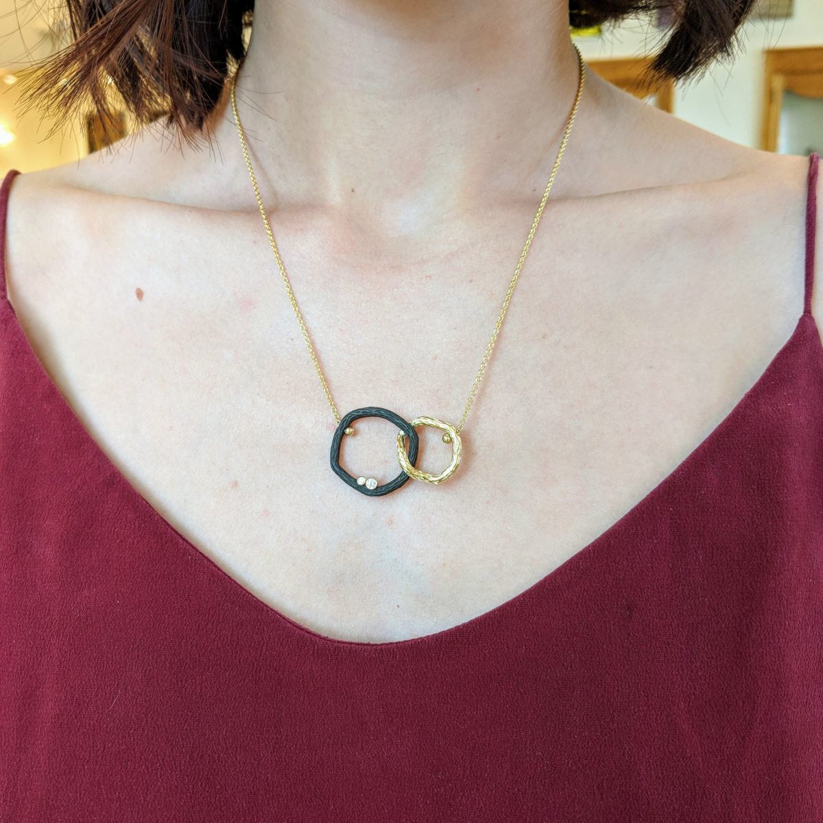 Large Linked Double Pebble Necklace