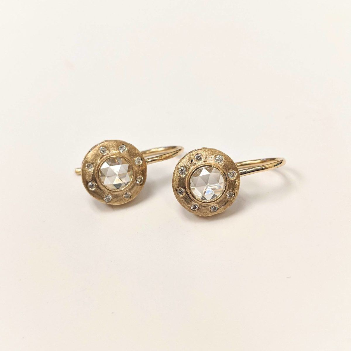 Rose Cut Diamond Drop Earrings