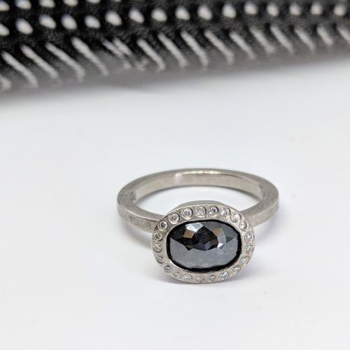 Black Diamond Handforged Halo Ring