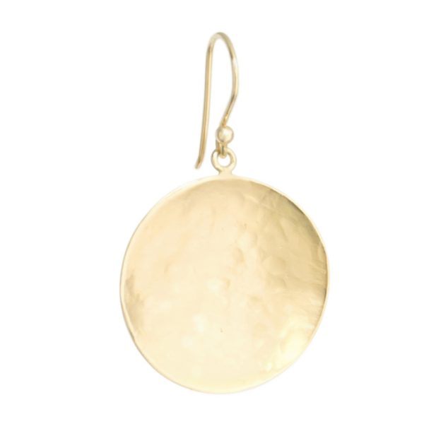Large Hammered Disc Drop Earrings