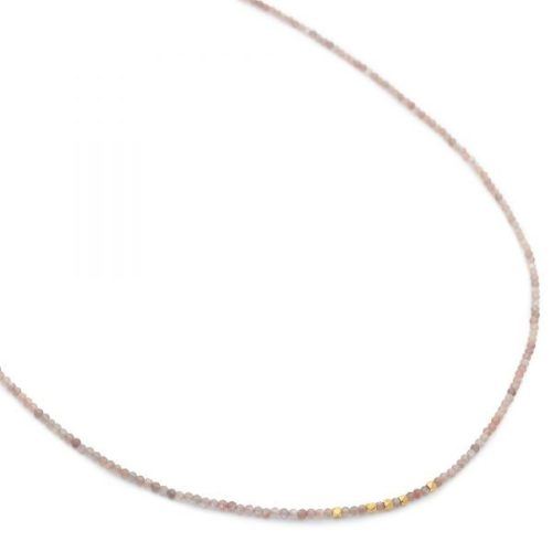 20" Mink Moonstone Necklace with Hex Beads