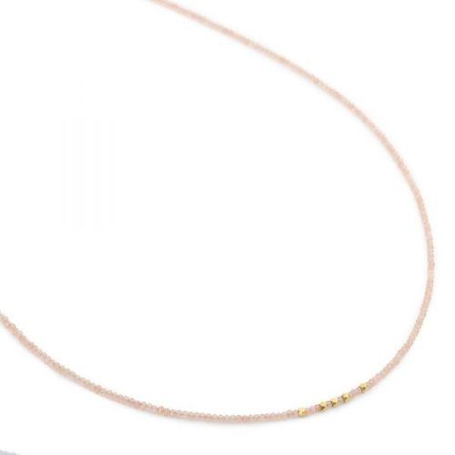 20" Blush Moonstone Necklace with Hex Beads