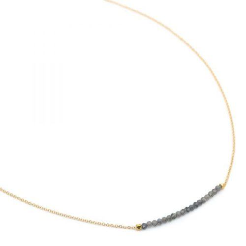 Slate Moonstone Gemstone Bar Necklace