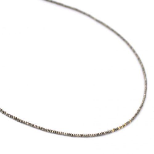 20" Pyrite Necklace with Hex Beads