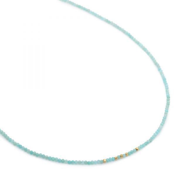 20" Amazonite Necklace with Hex Beads
