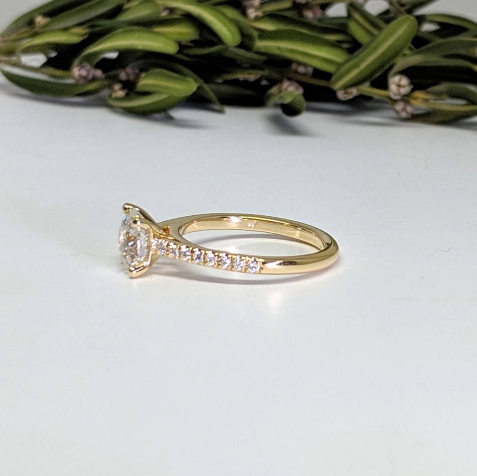 Classic Solitaire with Pave Diamond Shank