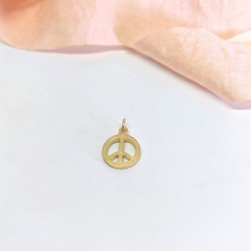 18ky Gold Peace Sign Charm