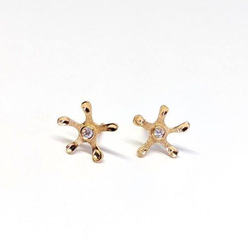 Yellow Gold, Diamond "Star" Earrings