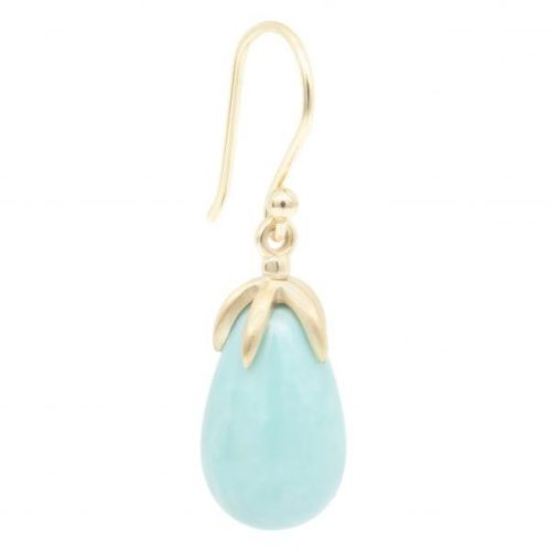 Cage Capped Turquoise Drop Earrings