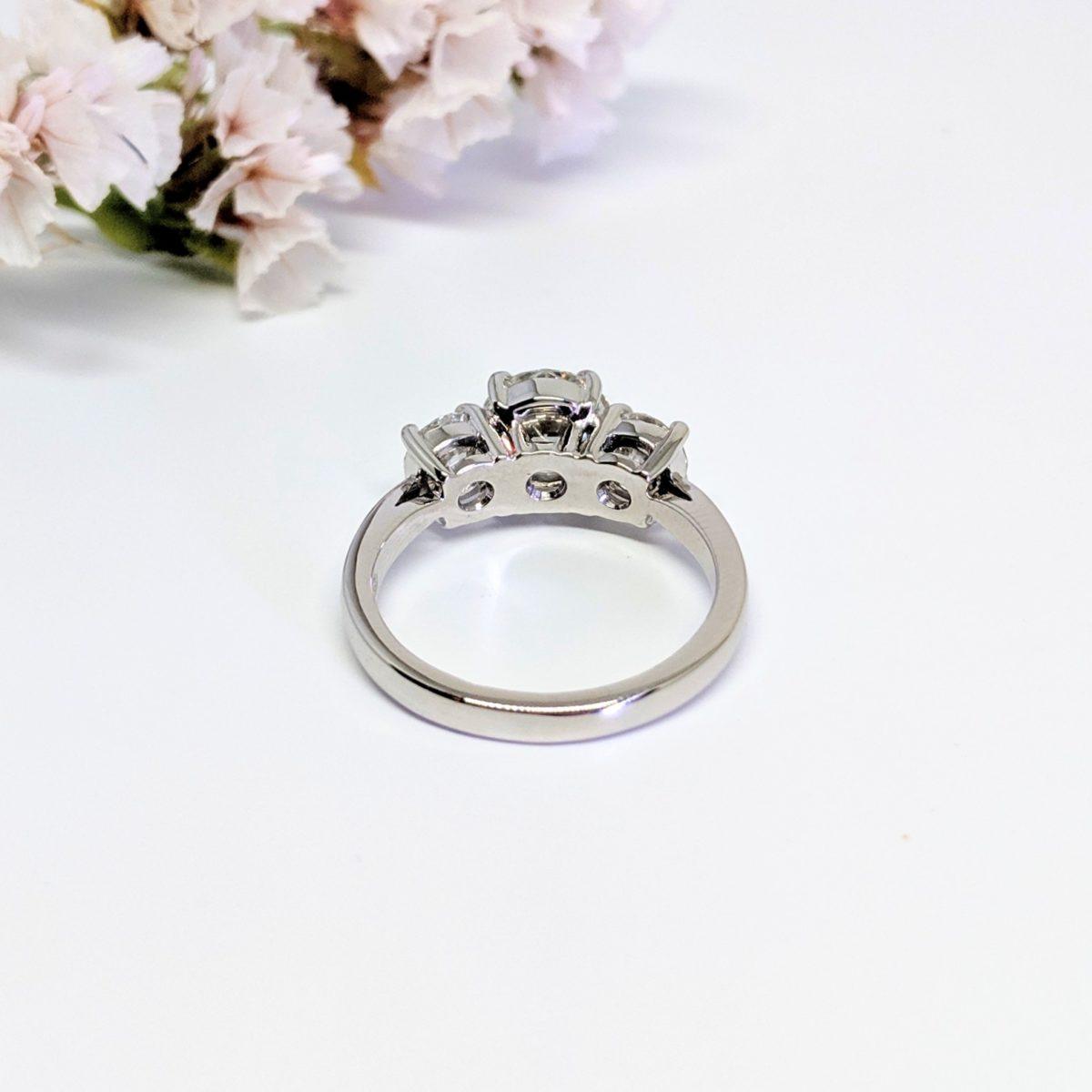 Custom 3 Stone Platinum Ring