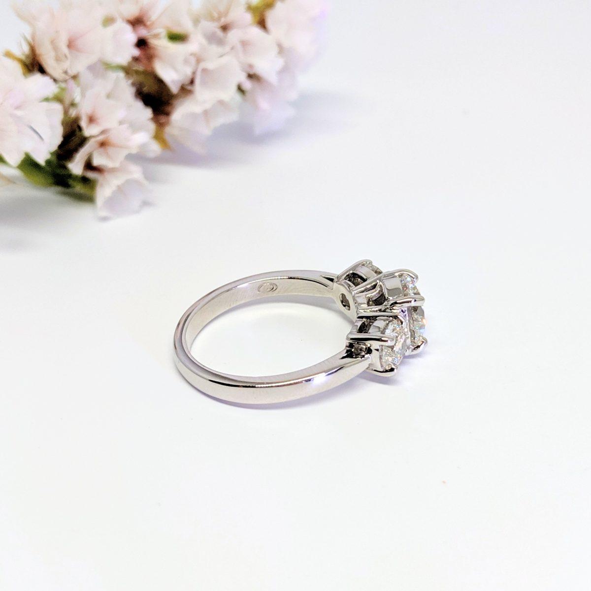 Custom 3 Stone Platinum Ring