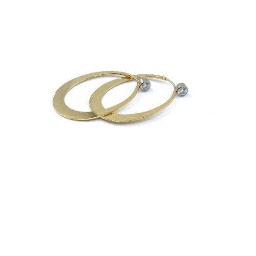 Gold and Diamond "Brilliant Eclipse" Hoops