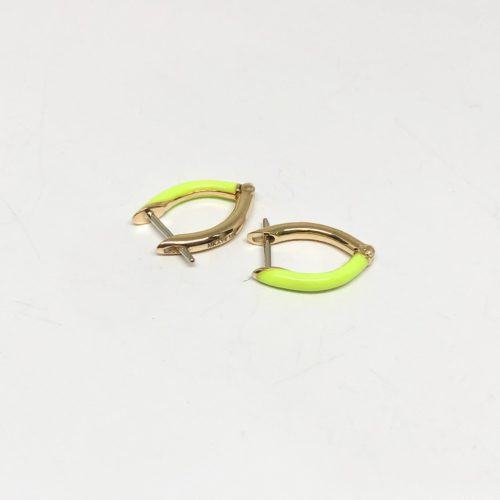 Yellow Gold and Neon Yellow Hinged Hoops