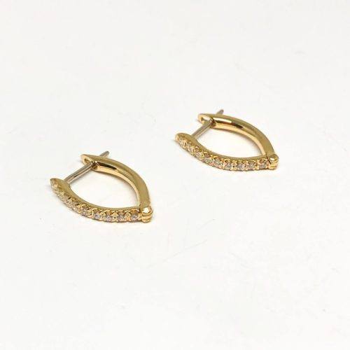 Gold and Diamond Small Hinged Earrings