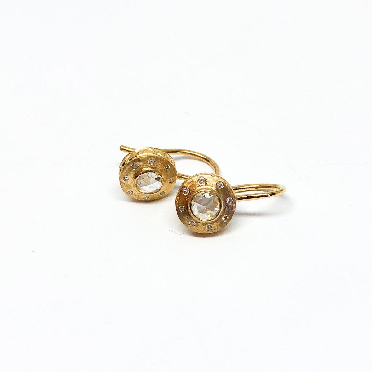 Yellow Gold and Diamond Drop Earrings