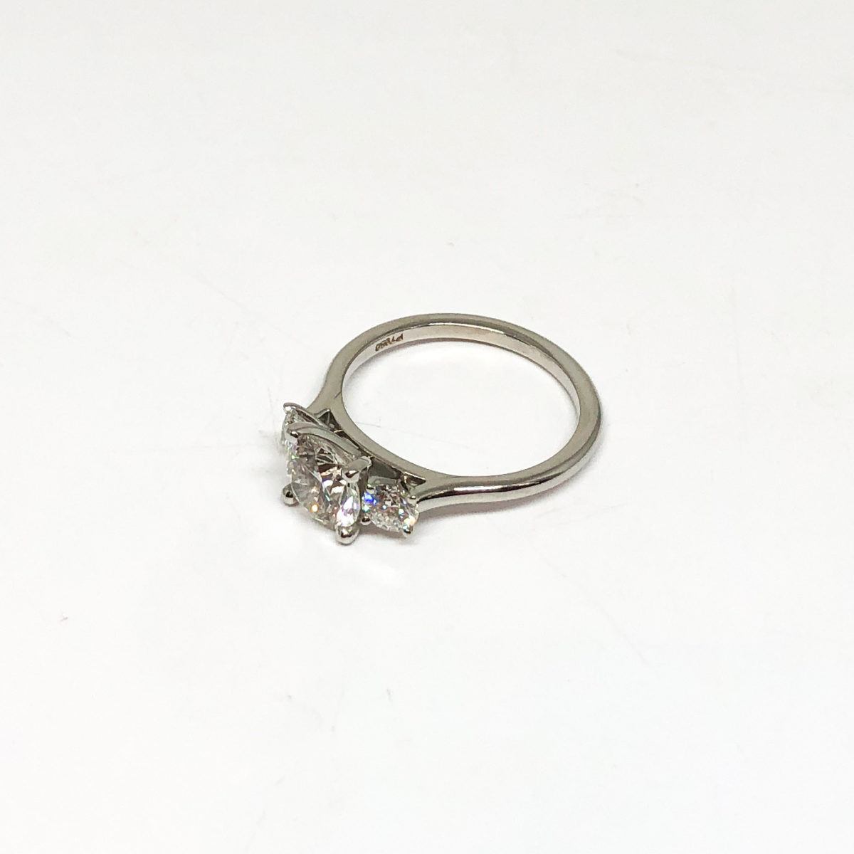 Platinum Three Diamond Ring | Von Bargen's Jewelry
