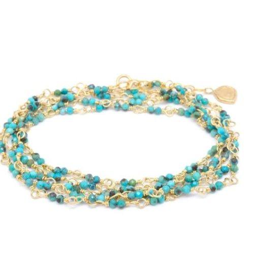 Turquoise Twisted Gold Wrap