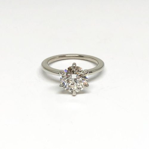 2.07 Ct 6 Prong Round Diamond Solitaire Engagement Ring