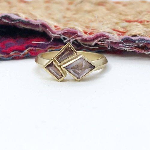 Plum Spinel and Sapphire Statement Ring