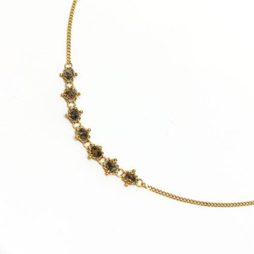 Champagne Diamond Textile Station Necklace