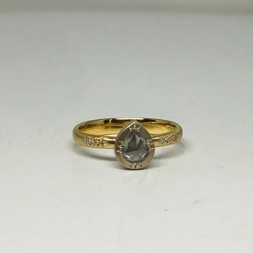 Two-tone Pear-shaped Diamond Ring