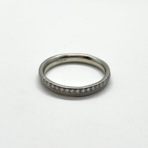 White Gold and Diamond Stardust Wavy Band