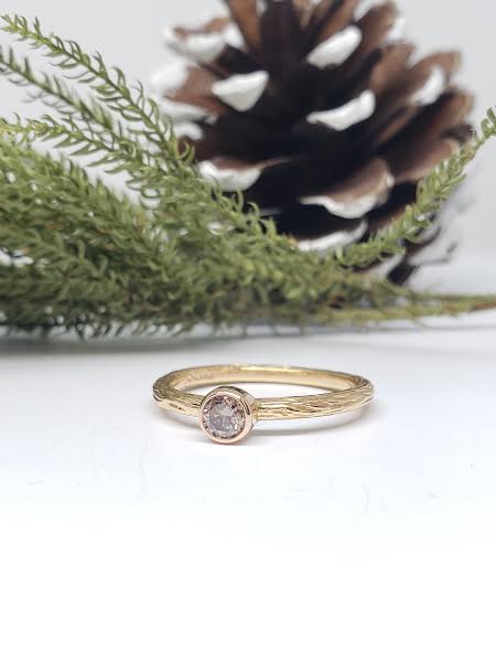 Rose Gold and Cognac Diamond Stacking Ring
