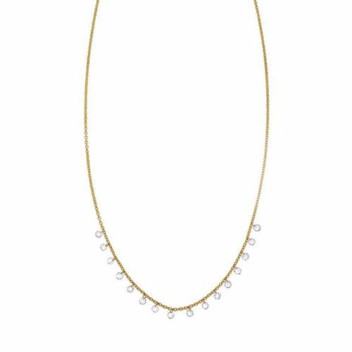 Yellow Gold and Diamond Briolette Necklace