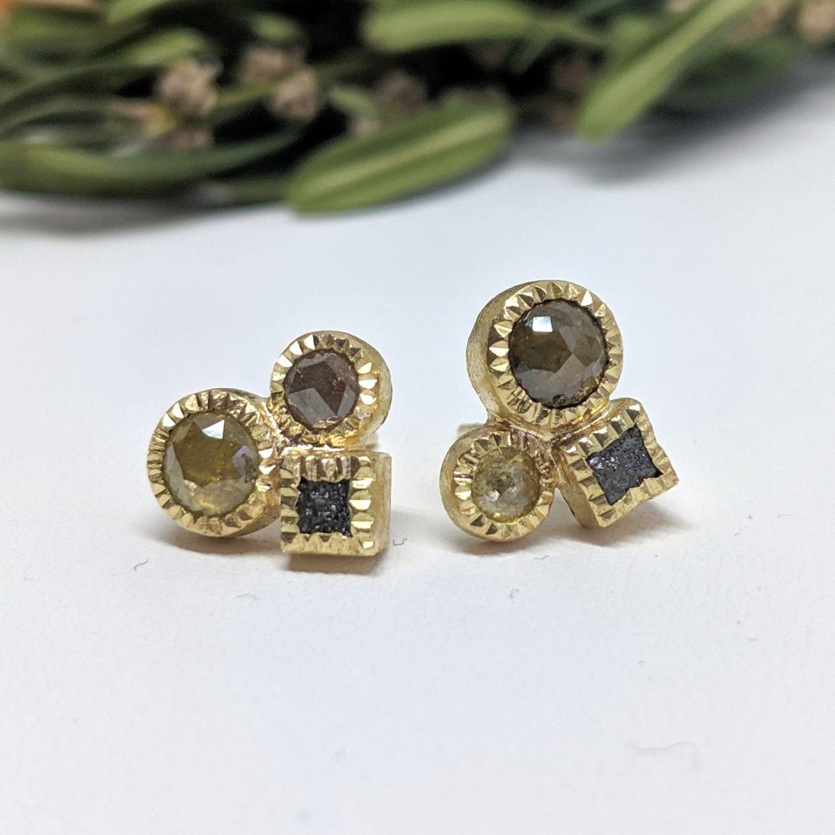 Todd Reed Diamond Cluster Stud Earrings