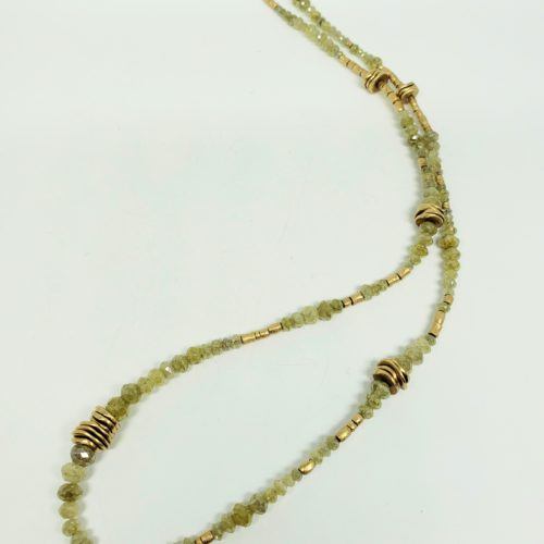 Yellow Gold and Fancy Yellow-Green Diamond Necklace