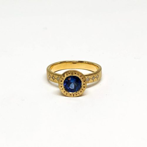 0.93 CT Sapphire and Diamond Ring