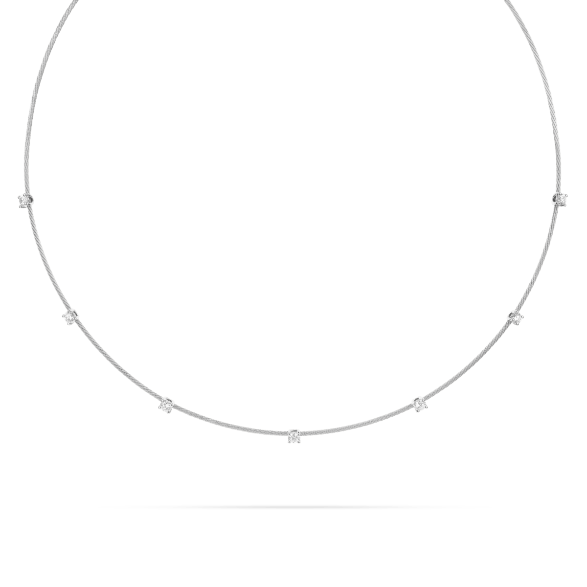 Paul Morelli Single Diamonds On A Wire Necklace With 7 Diamonds