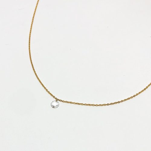 Single Rosecut Diamond Drop Necklace