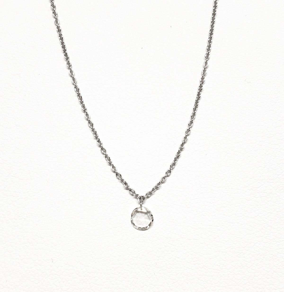 White Gold and Rose cut Diamond Necklace