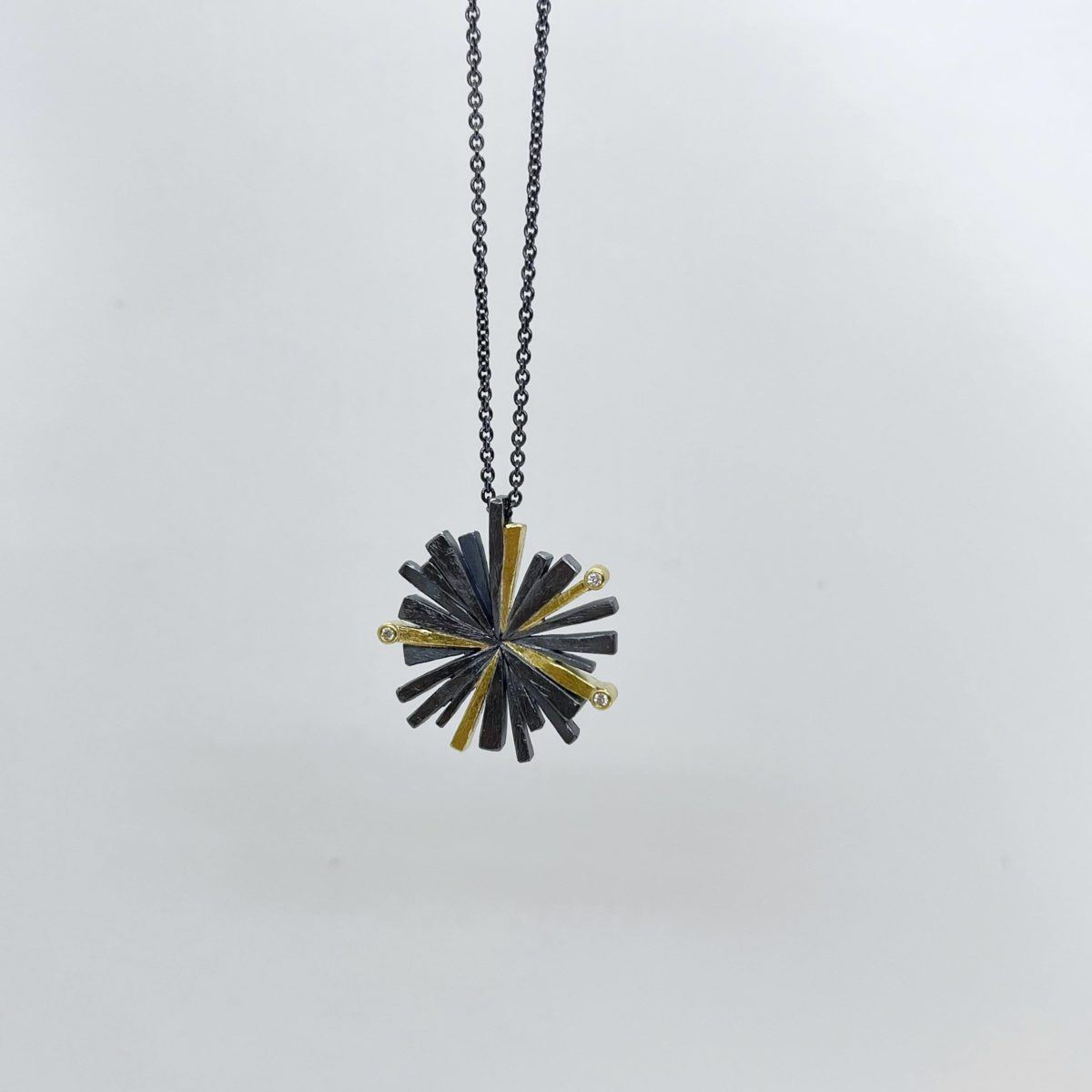 Silver and Gold Spray Pendant