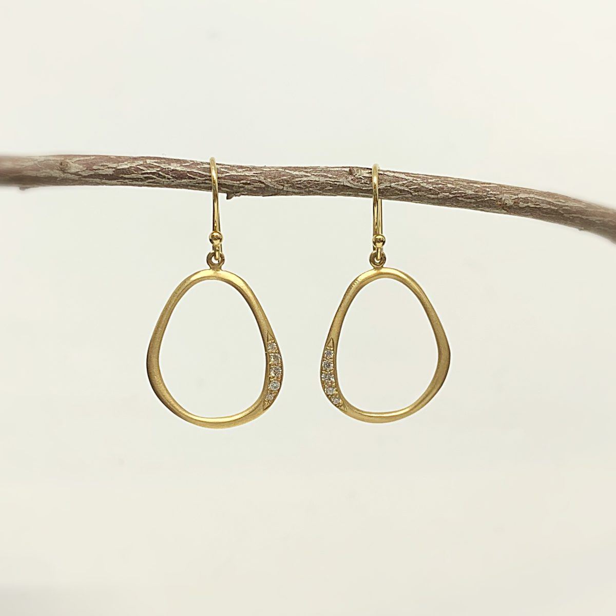 Large Open Organic 'Flow' Earrings - 18K Yellow Gold