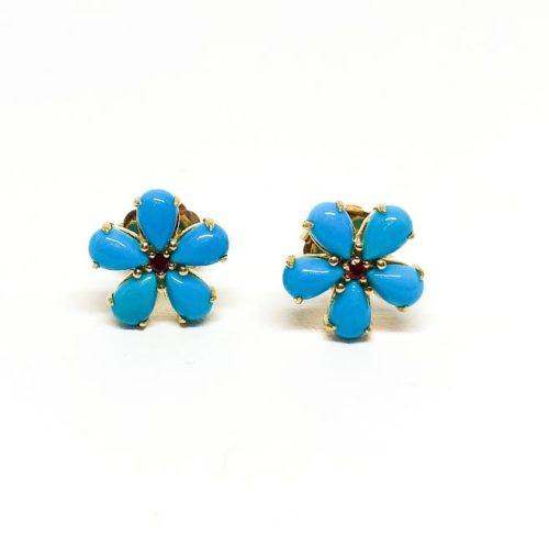 Morelli Turquoise Flower Earrings
