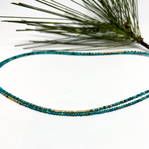34" Faceted Turquoise Bead Necklace