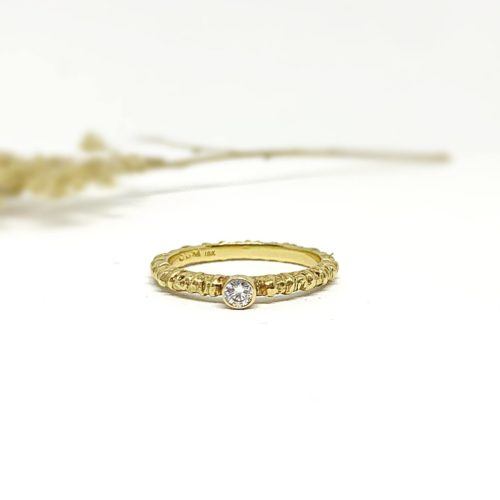 Gold and Diamond 'Aspen' Stacking Ring