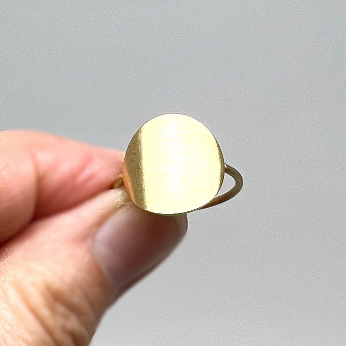 Yellow Gold Moon Signet-Style Ring