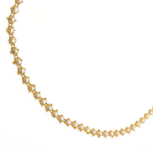 18k Pearl Textile Necklace